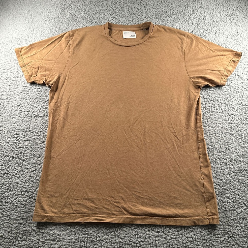 Colorful Standard T-Shirt Mens L Organic Cotton Prewashed Crewneck Tan Classic